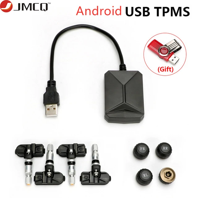 Jmcq USB Android системы контроля давления в шинах шин Давление мониторинга Системы 116 фунтов/кв. дюйм сигнализации Системы 5V внутренних и внешних Android навигации автомобиля радио