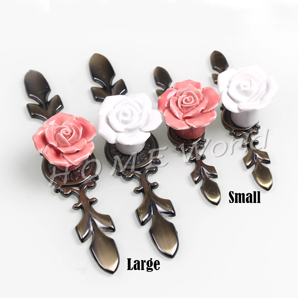 Розовая роза керамический сплав базовые дверные ручки фотоаксессуары для
