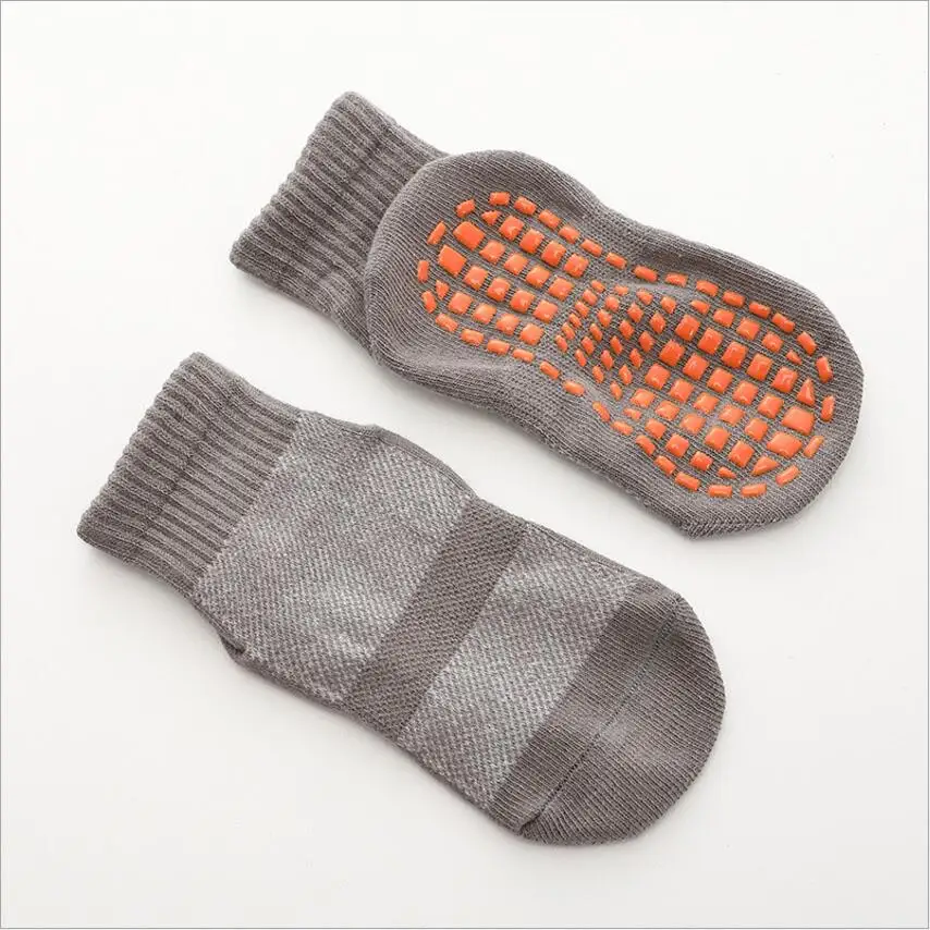 Gray Socks Детские носки осенне-зимние теплые нескользящие носки-Тапочки хлопковые носки ярких цветов для мальчиков хлопковые спортивные носки для девочек от 1 до 10 лет - Цвет: Gray Socks