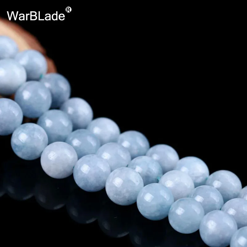 

WarBLade Natural Stone Aquamarines Beads Round February Birthstone Loose Beads 4mm 6mm 8mm 10mm 12mm DIY Bracelet Jewelry Making