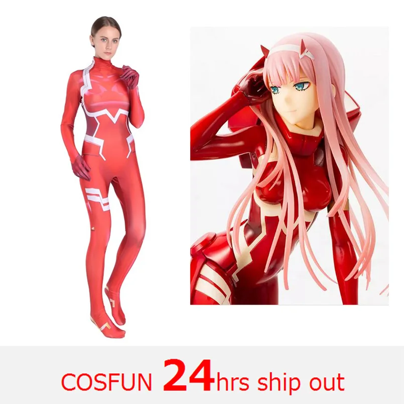 

Darling in the Franxx Zero Two Cosplay Costumes Anime Bodysuits Halloween Costumes cosplay CODE:002 Costumes Red Tights Suit
