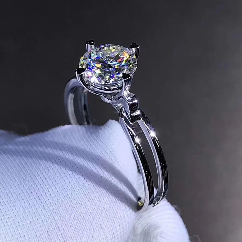 14K кольцо из белого золота 1ct 2ct 3ct Moissanite кольцо с бриллиантом украшения вечерние Engagemen кольцо на головщину с сертификатом GRA