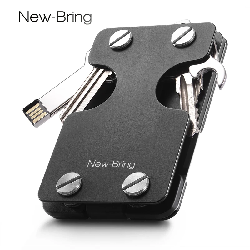 NewBring Multi-Functional Metal Money Clip Men with Credit Card Wallet and Key Holder