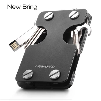 

NewBring Multi-functional Metal Money Clip Men with Credit Card Wallet and key holder