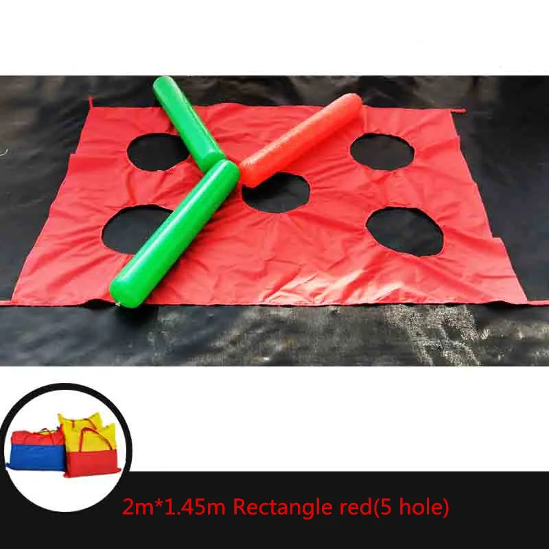 Детские игры Whac-A-Mole Радужный зонтик развивающие уличные спортивные игрушки Забавный парашют баллаут Детский сад Дети - Цвет: Red 5 holes