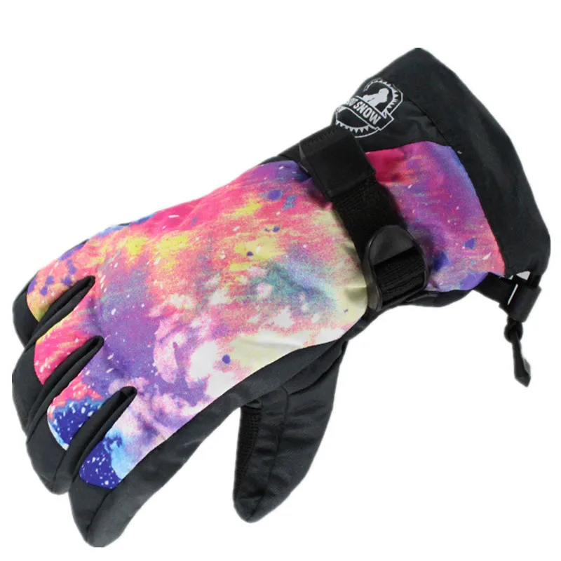 Gsou snow женские уличные теплые лыжные перчатки для верховой езды зимние водонепроницаемые теплые спортивные перчатки с пятью пальцами для женщин s m l