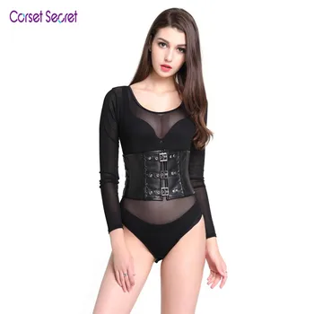 

Corset Secret 8 Steel Bone 3 Buckles Black Handcrafted Leather 3 Buckles Underbust Corset To Keep Body Slimming Waist Shapewear
