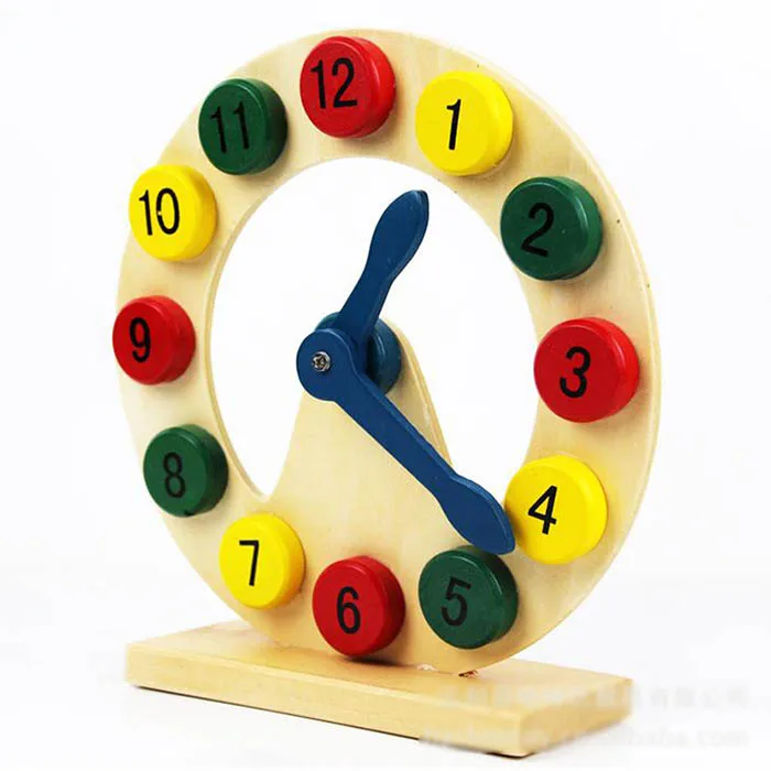 Baby Early Education Toy Time Wood Clock Initiation Teaching