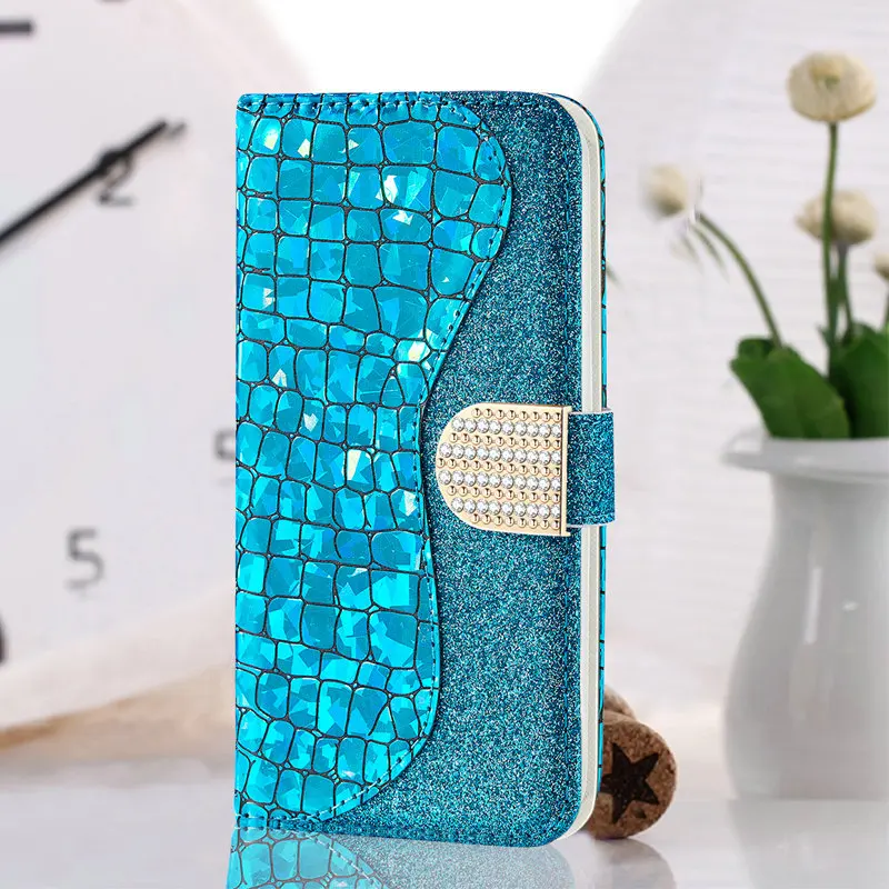 

Bling Luxury Case for Coque Samsung J6Plus Case Samsung J6 Case PU Leather Rhinestone Flip Cover for Samsung Galaxy J4 Plus Etui