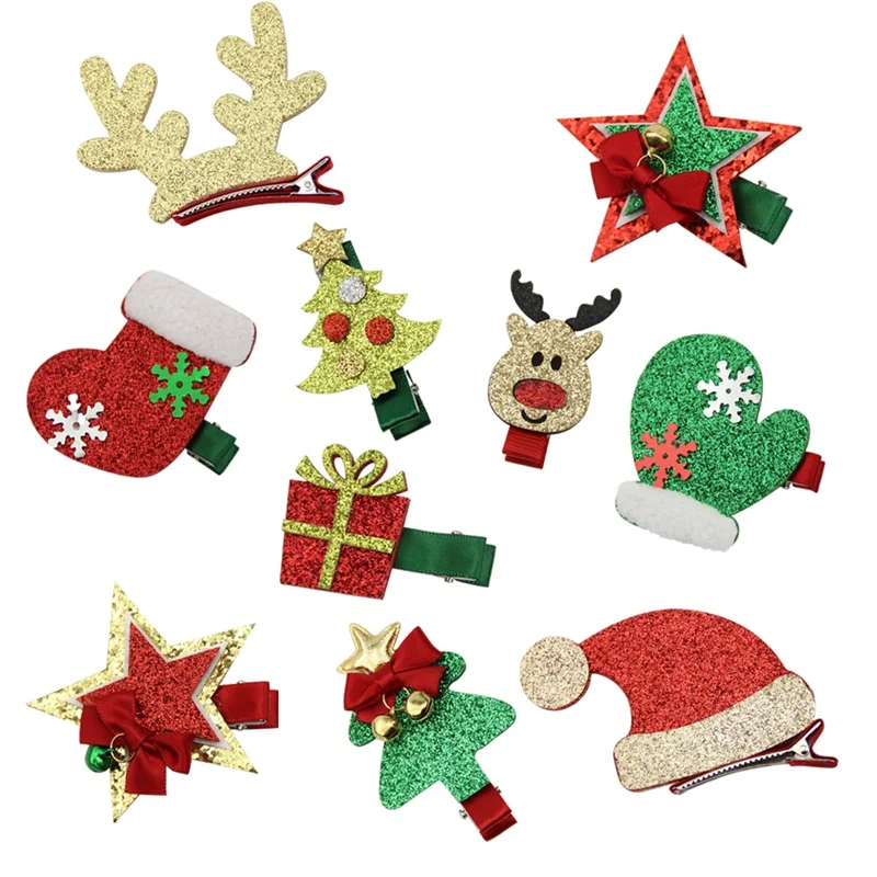 christmas hair clips