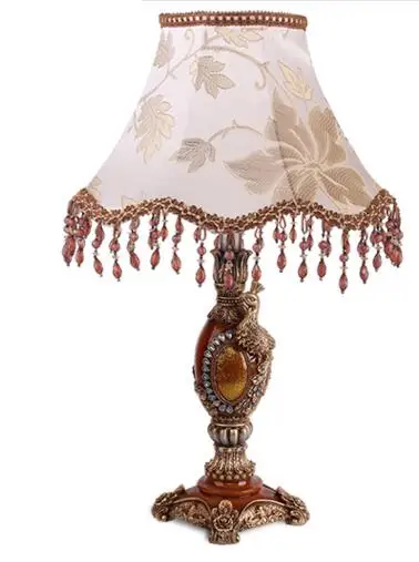 

European-style desk lamp. Bedroom bedside lamp. Wedding decoration