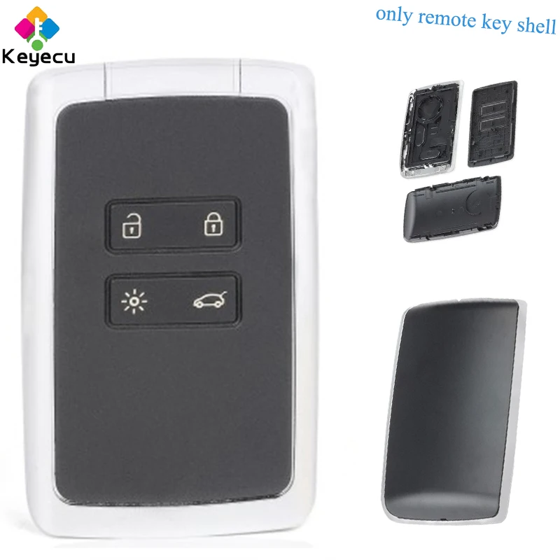 

KEYECU Replacement Car Remote Control CarKey Shell Case With 4 Buttons - FOB for Renault Espace 5, Megane 4, Talisman 2016-2019