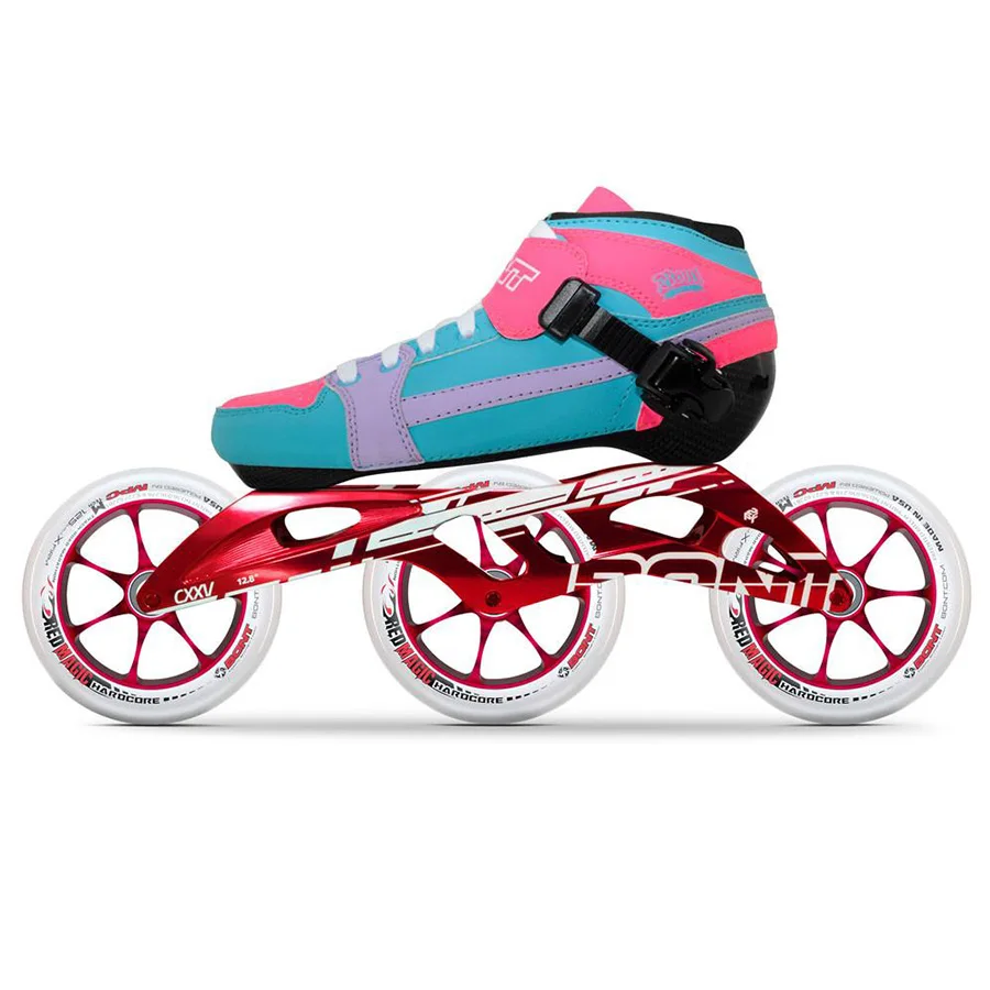 100% الأصلي بونت السعي 2PT 195 مللي متر 2PF CXXV سرعة حذاء تزلج بعجلات Heatmoldable ألياف الكربون التمهيد 3*125 مللي متر الأحمر السحر عجلة Patines