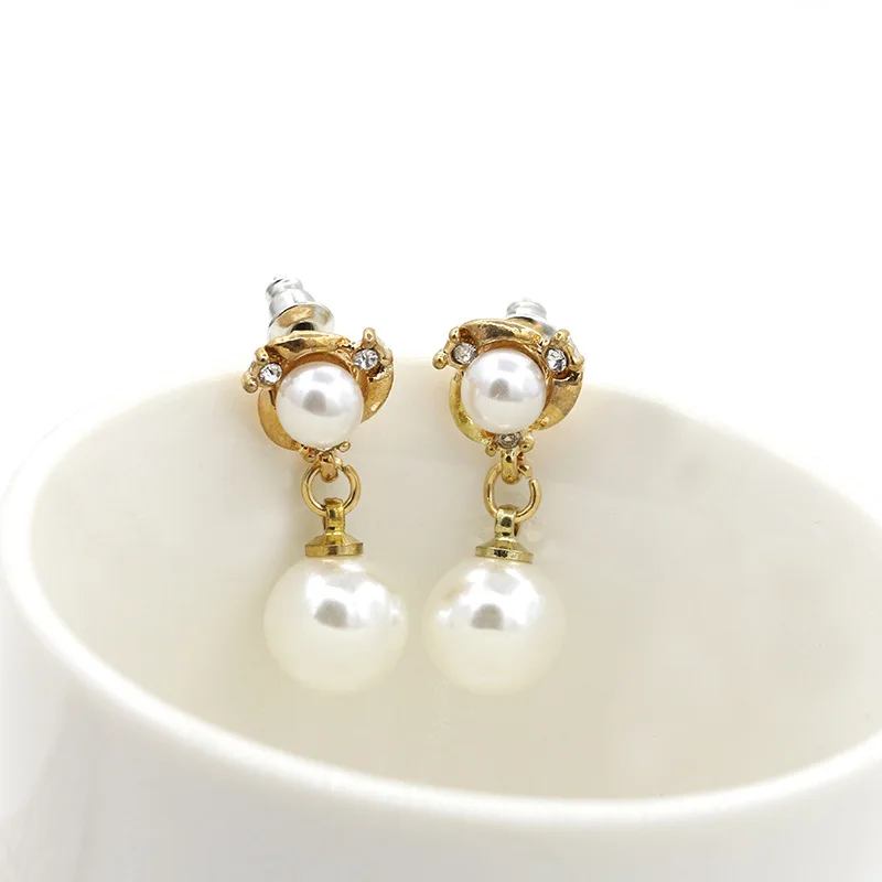 Diamantes De Imitación Flor Doble Stud Stud Pendientes Cristal