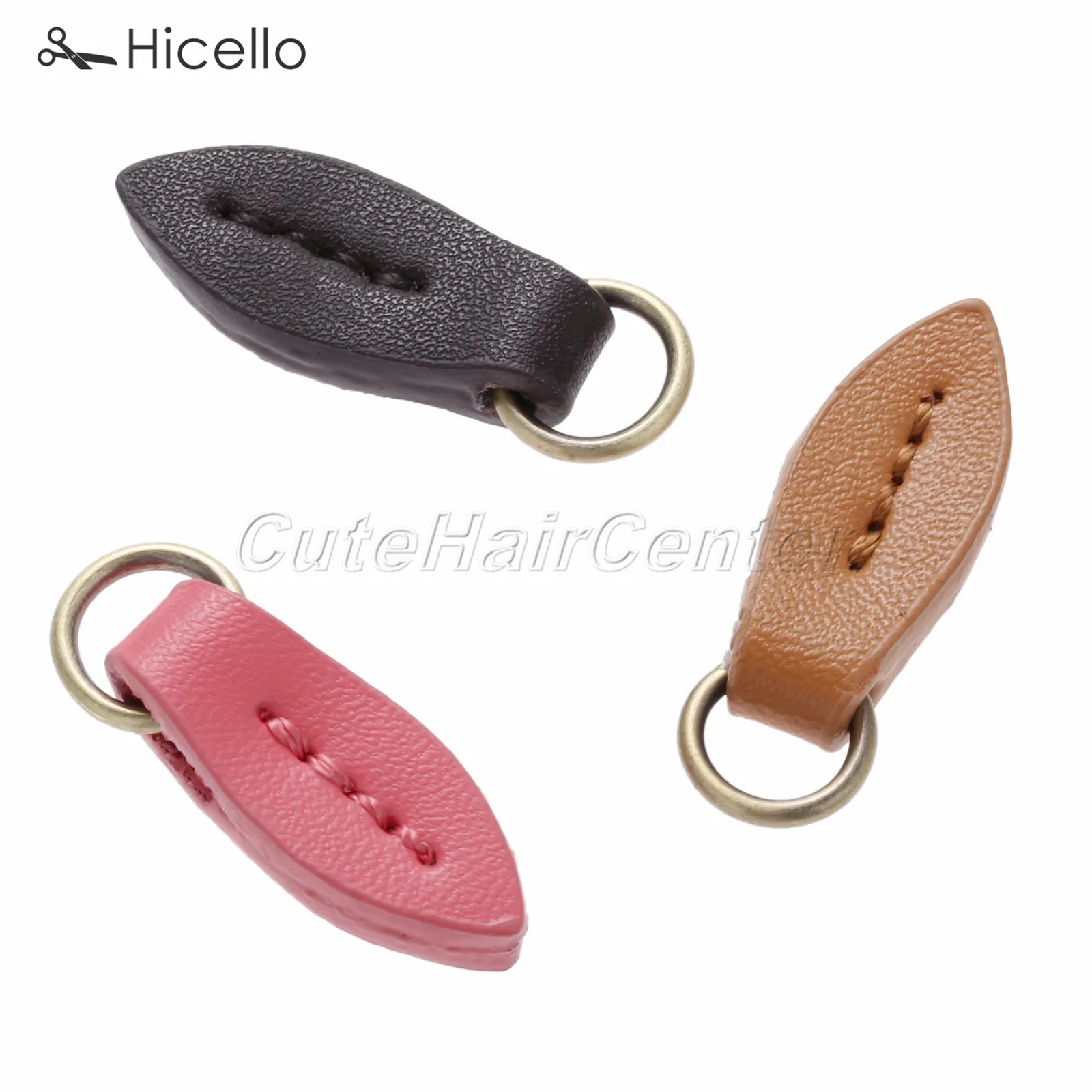 5pcs/lot Zipper Pullers Leaf Shape Pull head Replacement Sewing Craft Fasteners Leather Alloy pendant 33*11mm colorful Hicello