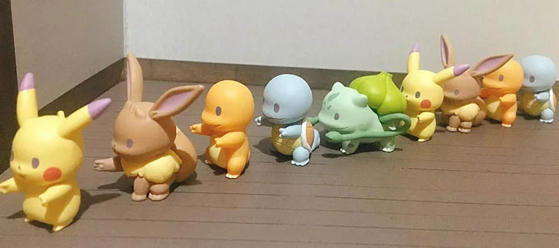 TAKARA TOMY покемонов 5 шт./компл. с героями мультфильмов Покемон Пикачу, Бульбазавр, Squirtle Charmander Иви Экшн фигурки Куклы Игрушки для детей