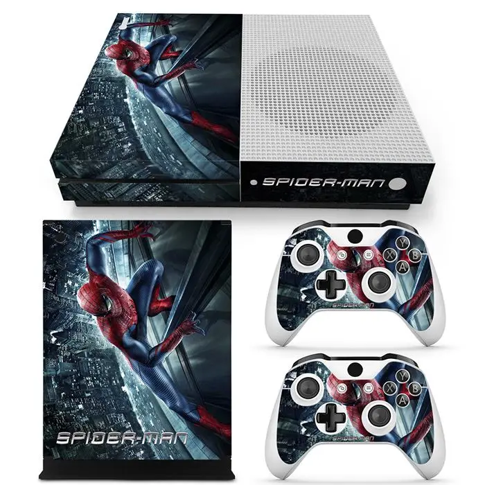Горячая серии игр наклейка кожи виниловая наклейка Человек-паук дизайн для Xbox One S консоли и 2 контроллера - Цвет: TN-XboneS-0330