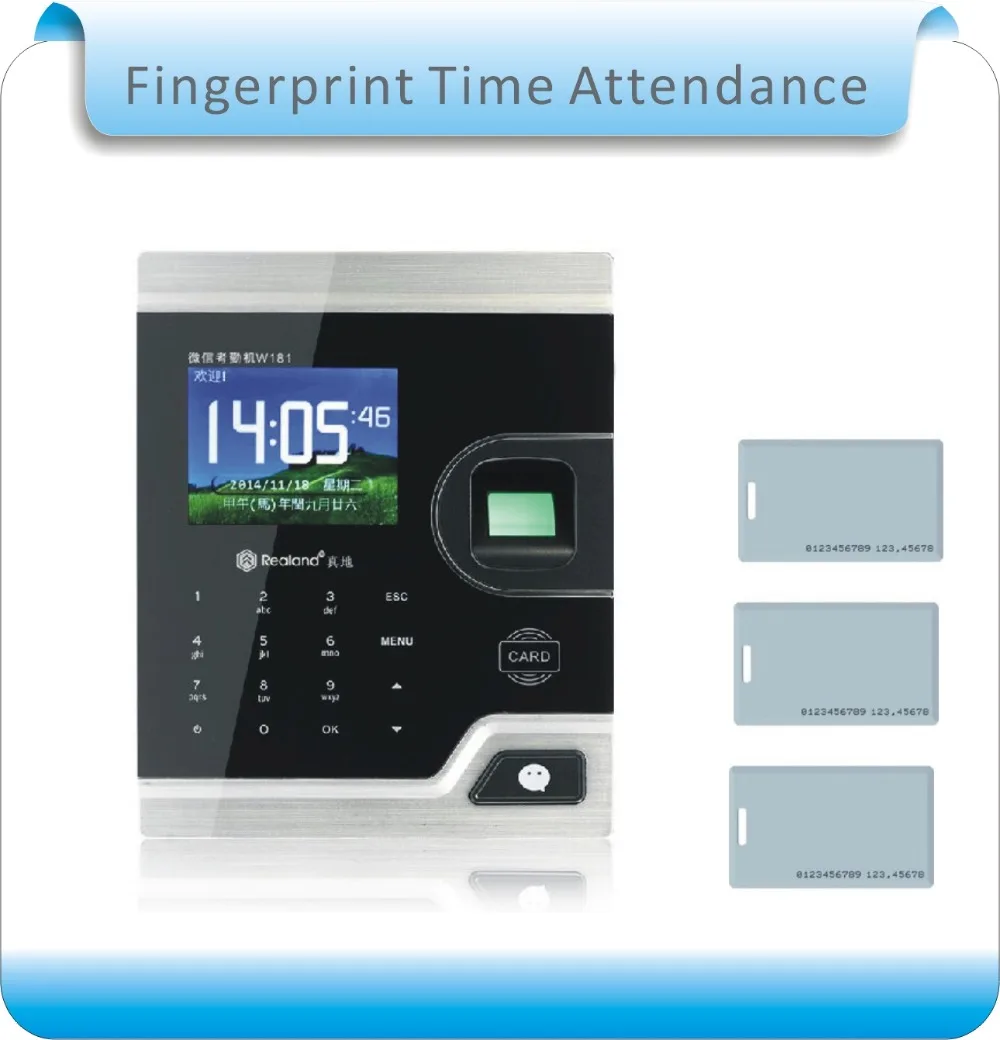 8 видов языковой облачной службы 125 кГц RFID и отпечаток пальца посещаемость времени часы регистратор сотрудников цифровой электронный регистратор времени