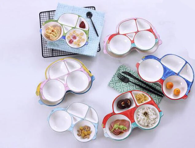 Креативная керамическая тарелка в форме машины, детская посуда, здоровые фрукты, сухофрукты, десертная тарелка, детям, хорошие подарки 1215