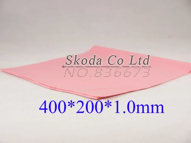 Free shipping pink Thermal Pad GPU CPU Heatsink Cooling Conductive Silicone 400mm*200mm*1mm Thermal Conductivity 4w/m-K