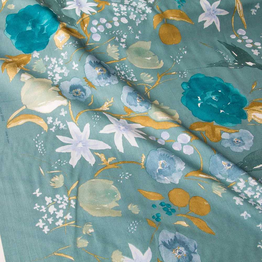 

50cm*106cm Nani Iro Japanese Fabric Lightweight Fuccra Rakuen Rayon Gray Green
