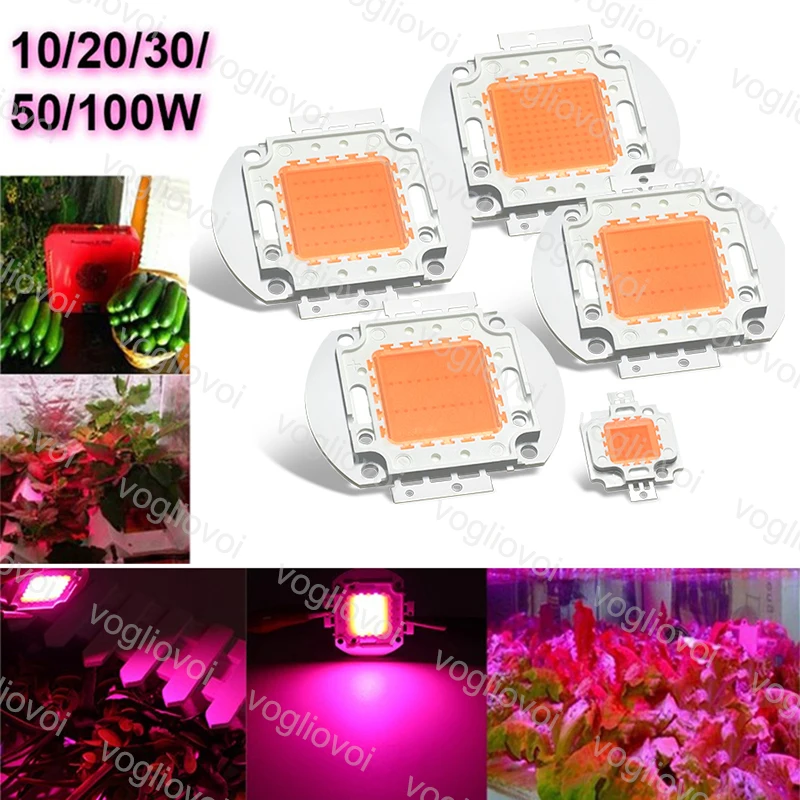 

Vogliovoi LED Grow Lights COB Chip 10W 20W 30W 50W 100W Full Spectrum For Grwon Lights Greenhouse Grow Tent Plants Flower DIY