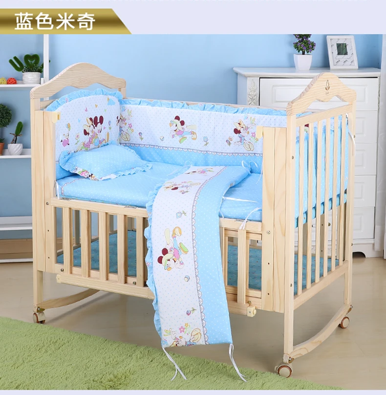 Berço de Madeira de Pinho Berço de Balanço Berço com Mosquiteiro Pinho com 4 Dobrável com 4 Rodas Bloqueáveis Nenhuma Pintura Bebê Portátil Infantil 18 China crib baby bed Suppliers