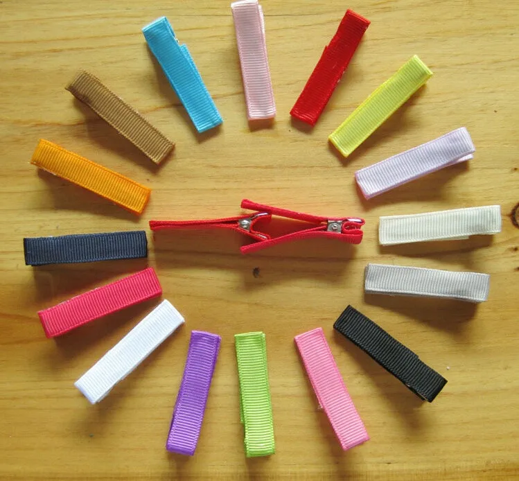 500pcs 1.8" Ribbon fully lined alligator clip covered Grosgrain clips