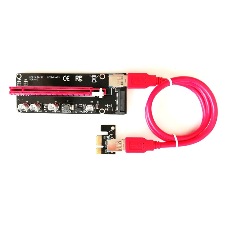 2018 Новинка VER 011C Райзер PCI E PCIe расширитель Экспресс карта 1x до 16x Sata 15pin
