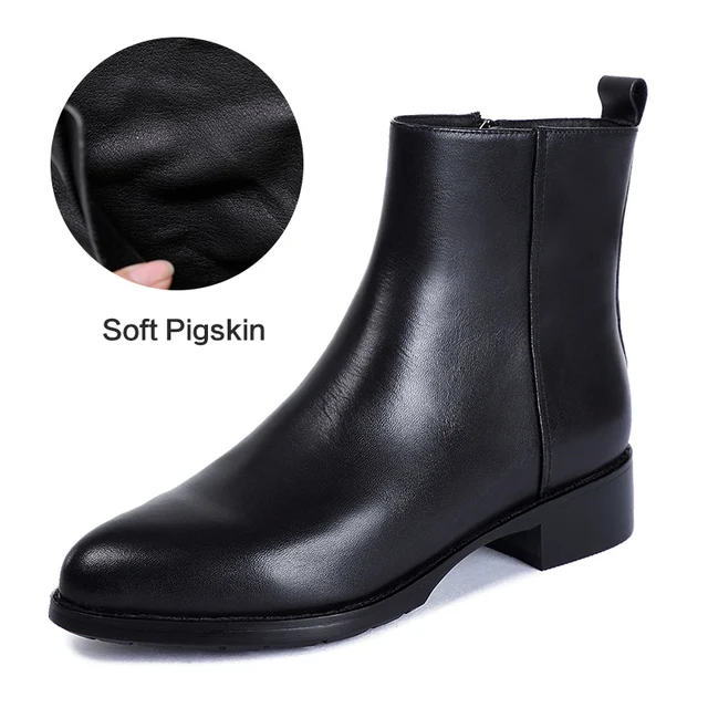 pointed black ankle boots