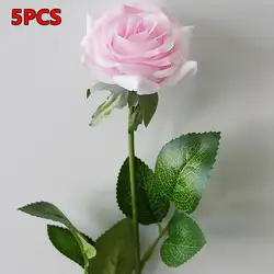 Настоящие розовые цветы свежие розы Искусственные цветы домашняя вечерние или день рождения цветок свадебное украшение