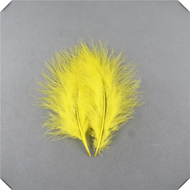 Yellow Новые 20 шт 10-16 см пушистые перья индейки Марабу DIY свадебное платье украшения аксессуары Шлейфы и перья для рукоделия - Цвет: Yellow