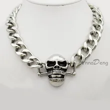 Pesado cubano cadenas cut roca 2016 collar de acero inoxidable para los hombres hombre de joyería de moda cráneo AN456