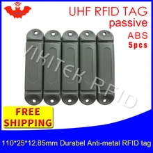 UHF RFID металлическая бирка 915 МГц 868 м M4QT EPC 110*25*12,85 мм 5 шт. Прочный ABS Материал стойки смарт карты пассивные RFID метки