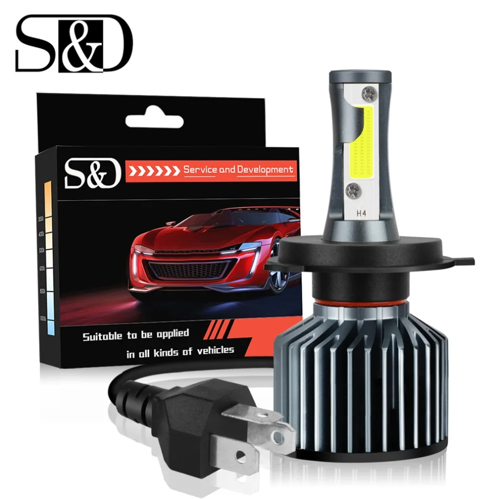 

1Pcs H4 LED Motorcycle Headlight Fog Light Bulb 4000LM 35W Hi/Lo Conversion Kit 6000K White Motor Bike Headlamp For Suzuki Honda
