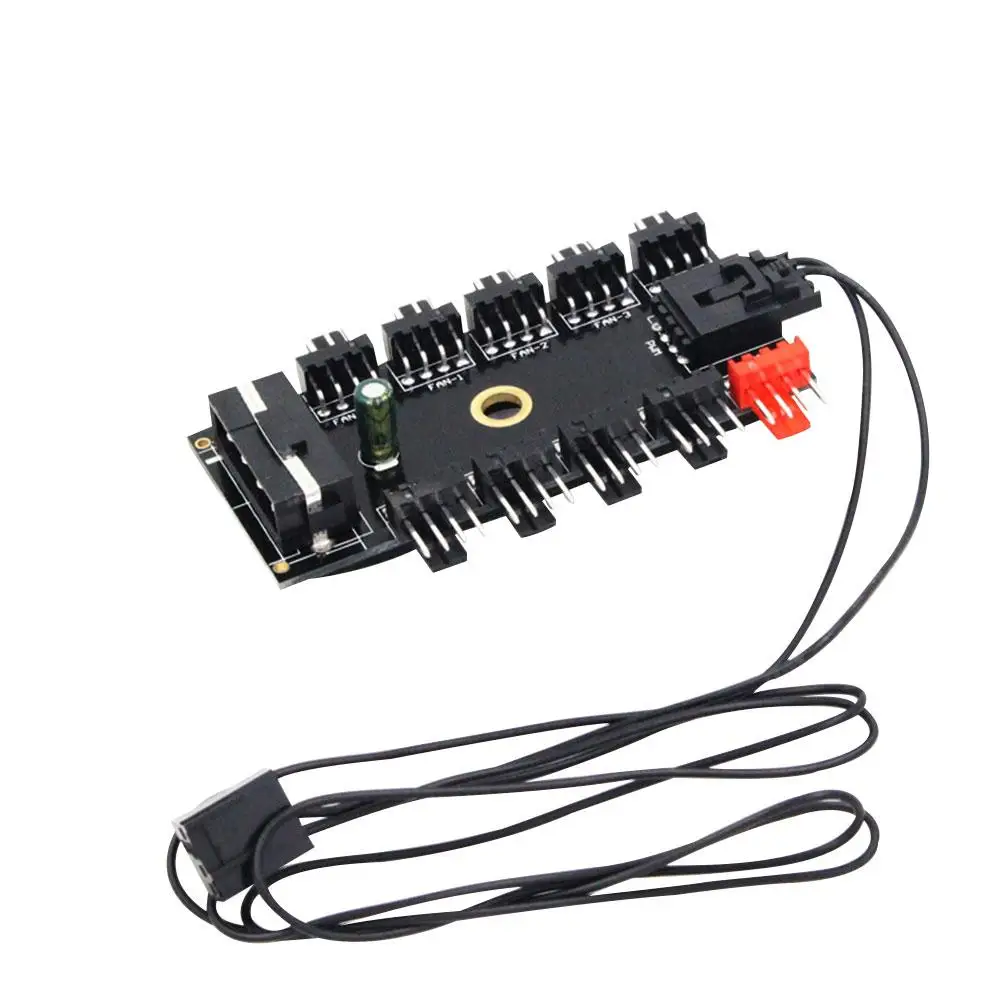 

New Arrival PC Computer 1 to 10 Multi Way PWM Cooler Cooling Fan Hub 4/3Pin SATA/4Pin Socket