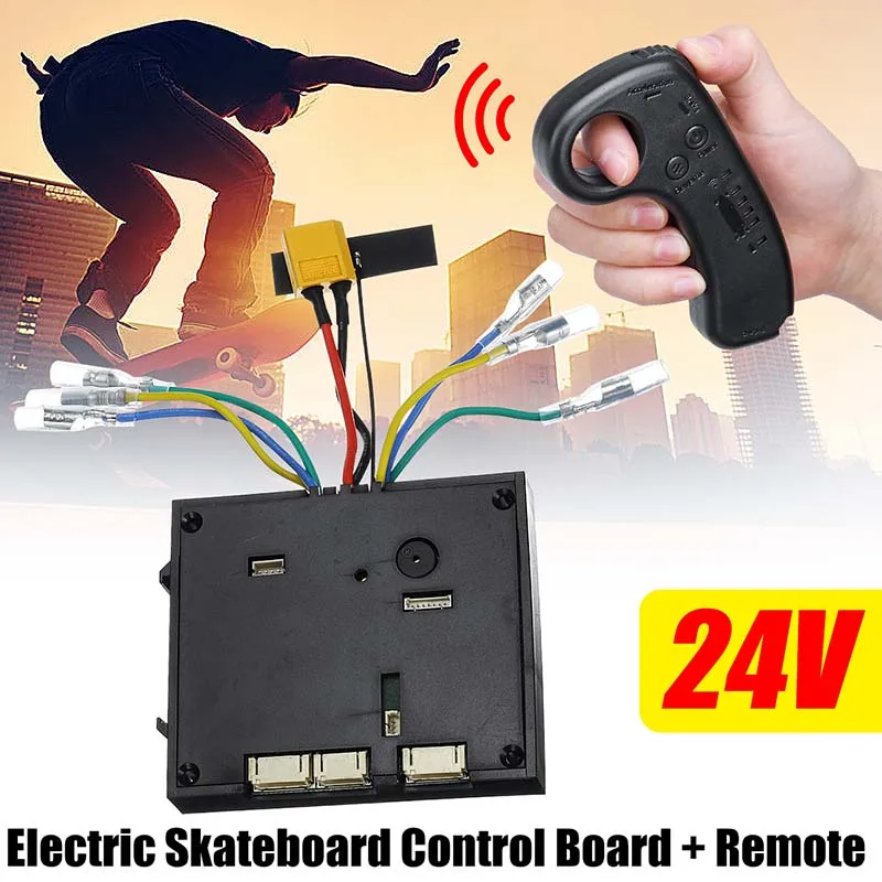 

24V Electric Skateboard Control Board+Remote Controller For Dual Motor ESC Substitute Parts Scooters Skate Board Accessories