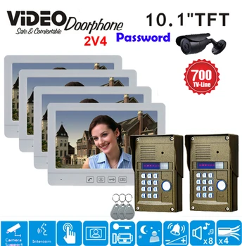 

ZHUDELE New Arrival 10.1 Inch Video Door Phone Top Quality Intercom System with RFID Panel Camera Water-proof Cover,Night Vision