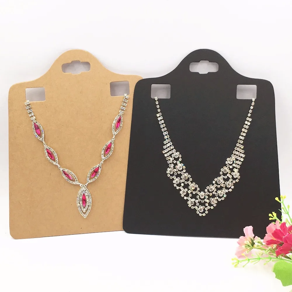 30pcs/lot Kraft Paper Blank Brown Pendant Card Big Size Necklace Cards Plain Jewelry Necklace