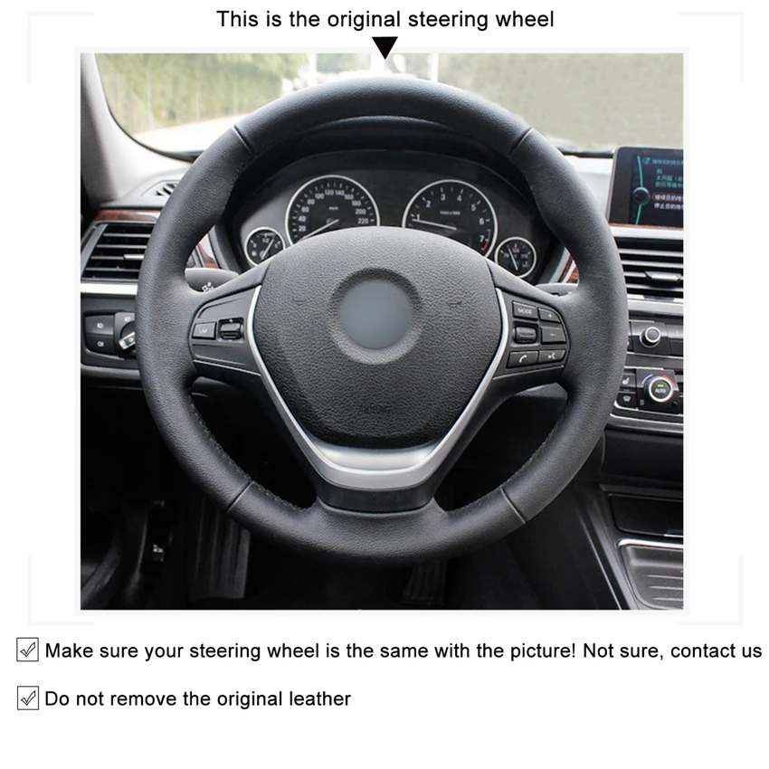 MEWANT черный кожаный чехол на руль для BMW F20 F21 F22 F23 F30 F31 F34 F32 F33 F36|Чехлы руль| |