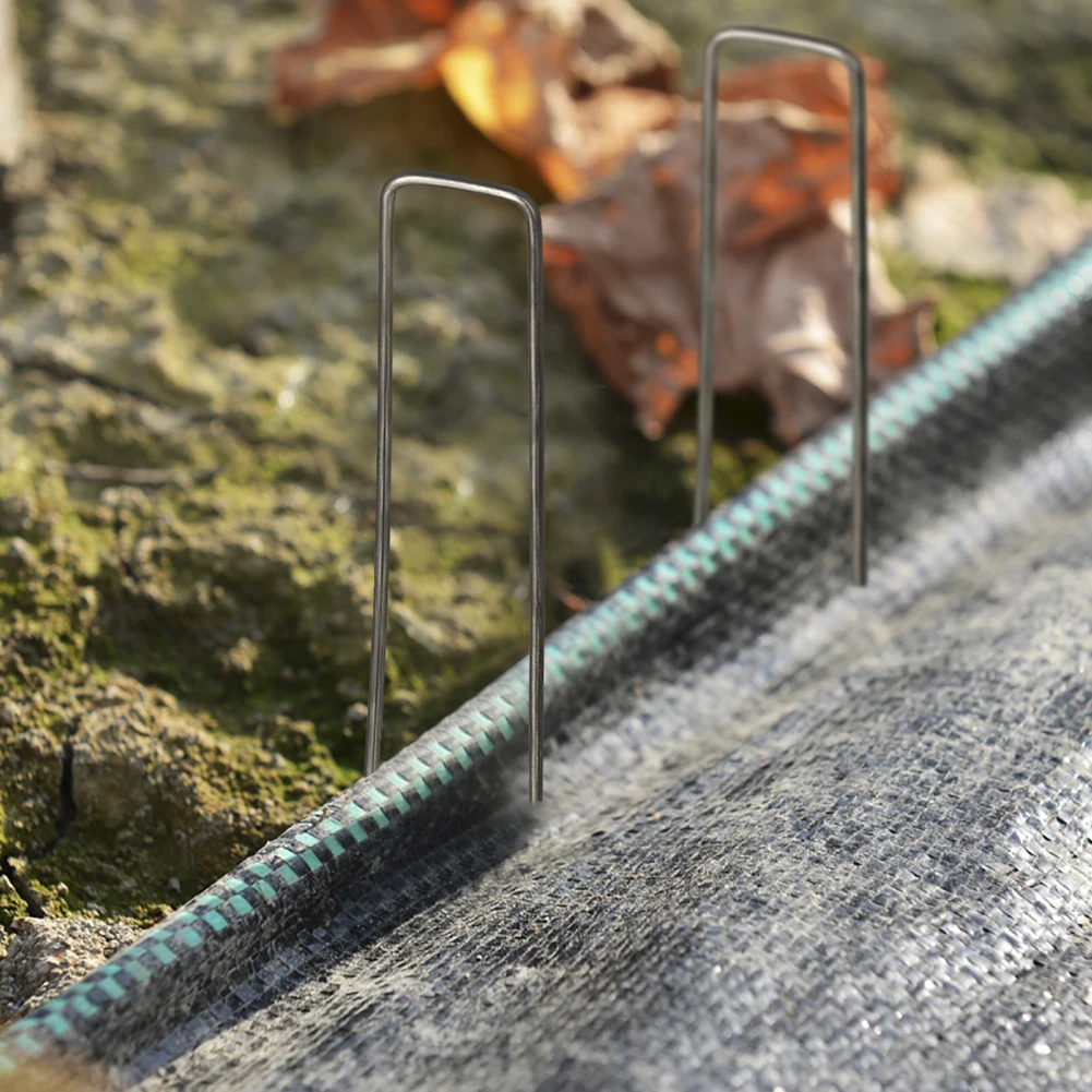 40/75 centimetri Da Giardino In Plastica Della Copertura del Panno 6 pcs Chiodi di Fissaggio Stakes Spikes Prato Spilli Pioli Sod Punti di Ancoraggio weed di Fissaggio di Paesaggio
