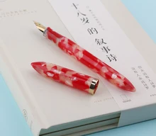 Moonman S1 Kio Fish Red Acrylic Resin Fountain Pen Iridium Extra Fine / Fine Nib 0.38 / 0.5mm Writing Ink Pen with Gift Box Set m2 dropper iridium point extra fine transparent fountain ink pens large capacity nib 0 38mm offices students gift box ins style