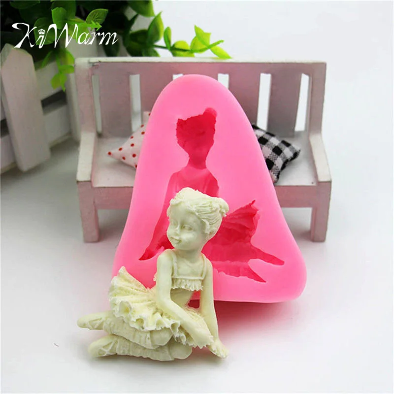 

KiWarm 3D Angel Girl Flower Fairy Fondant Chocolate Silicone Mold Cake Decorating Tools Soap Candle Kitchen Baking Accessories