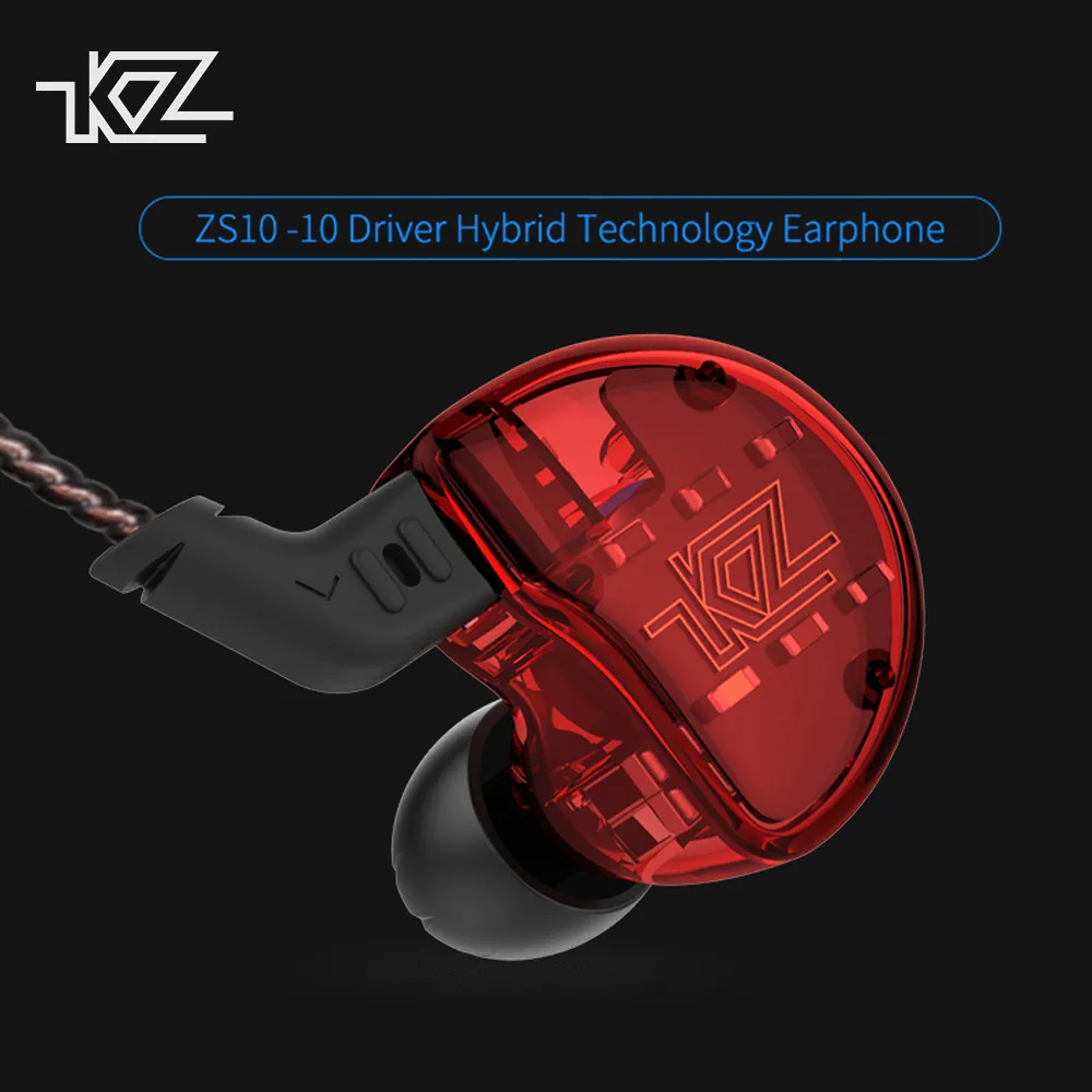 KZ ZS10 Ten Driver Headphones In Ear Earphones 4BA+1Dynamic Armature Earbuds HiFi Bass Sport Headset Noise Cancelling with Mic KZ ZS10 Ten Driver Headphones In Ear Earphones 4BA+1Dynamic Armature Earbuds HiFi Bass Sport Headset Noise Cancelling with Mic