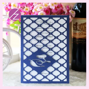 

50psc/lot laser cut customized name &printing inner page Wedding Party business Invitation cover marriage Card Bar Mitzvah card