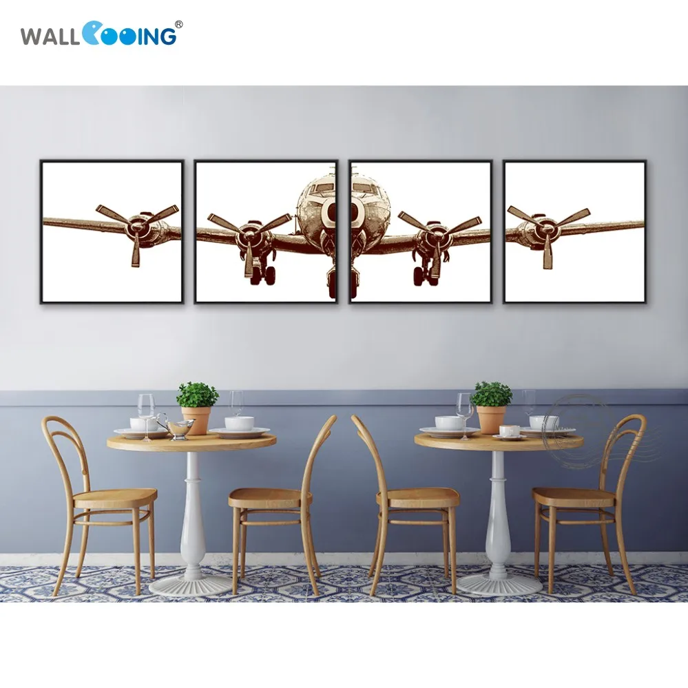 Картина на холсте с самолетом 4 шт./компл.|wall pictures|canvas paintingmodern living room |