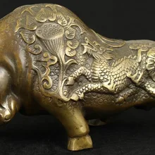 Разработать Китая ручной работы Коллекция старый Латунь Статуя-коррида Статуя