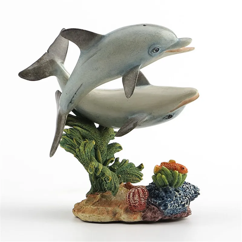 

Two Dolphins Art Sculpture Simulation Animals Statue Decorations Shop Opening Housewarming Gifts R1832