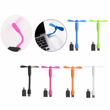 Flexible 2in1 Type C and USB Cool Fan for Samsung S8 LG G6 Oneplus 2 3T Xiaomi 4c 5 5s Huawei P9 P10 PC Laptop Powerbank