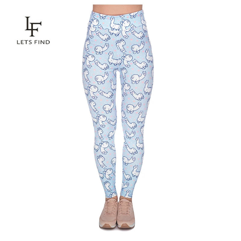 

LETFIND New Arrivals High Elasticity Women Legging Lamb Printing Spring Summer Fitness Leggings Fashion High Waist Woman Pants